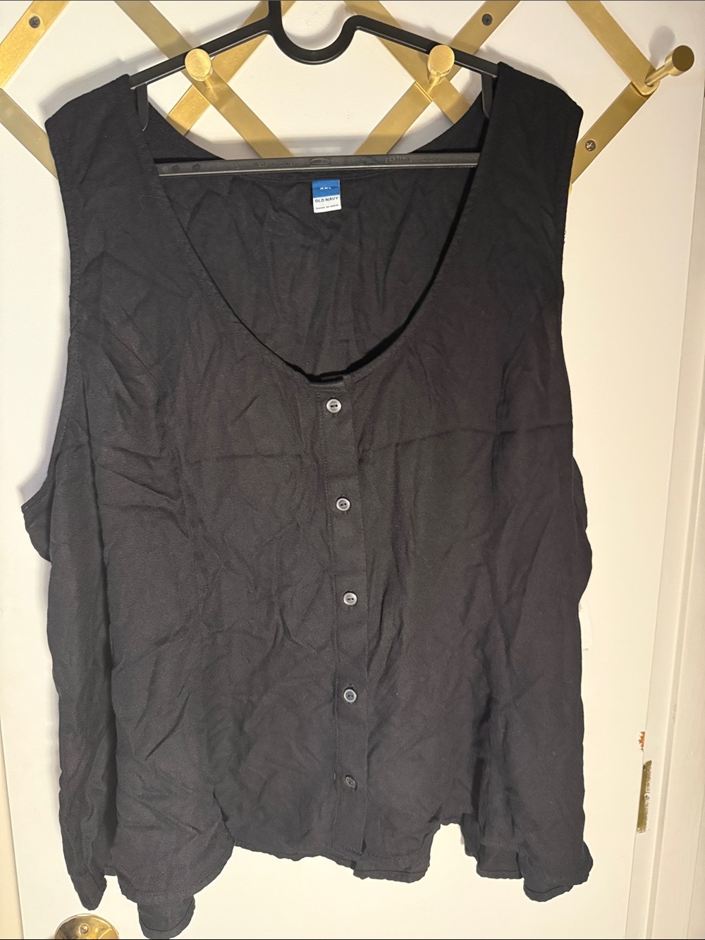 Old Navy Black Button-Front Tank Top NWT